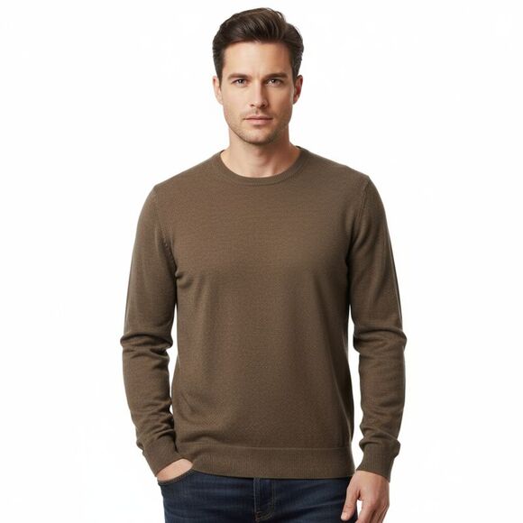 Maglierie di Perugia Cashmere Silk Blend Mens Blue V-Neck Sweater-S